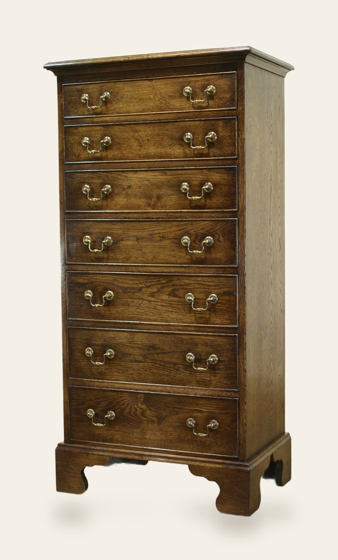 Seven drawer wellington chest of drawers, view 2 — handmade by Bryn Hall in Suffolk