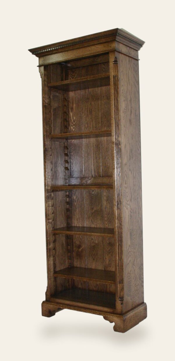 Single bookcase with shelves in — handmade by Bryn Hall in Suffolk