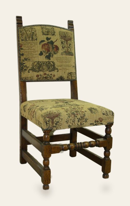 Single cromwellian chair upholstered seat 518 — handmade by Bryn Hall in Suffolk