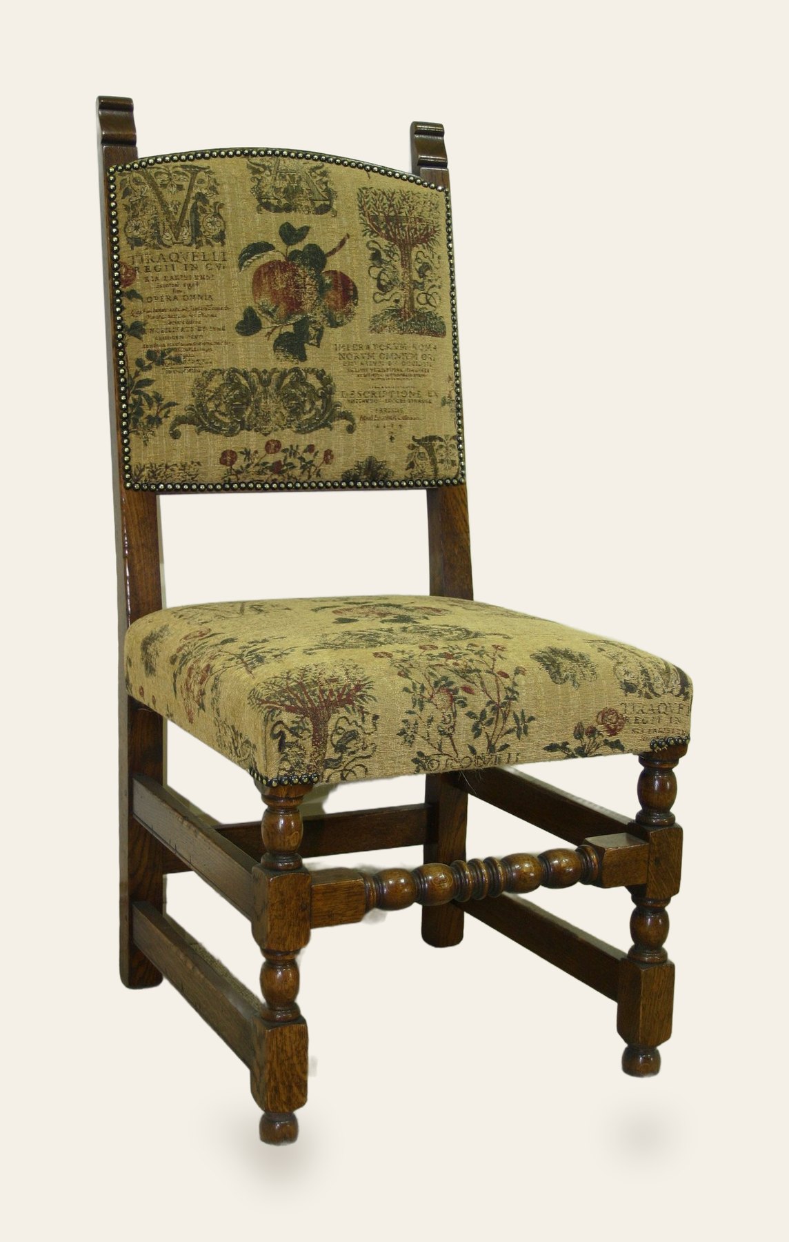 Single cromwellian chair upholstered seat 518 — handmade by Bryn Hall in Suffolk