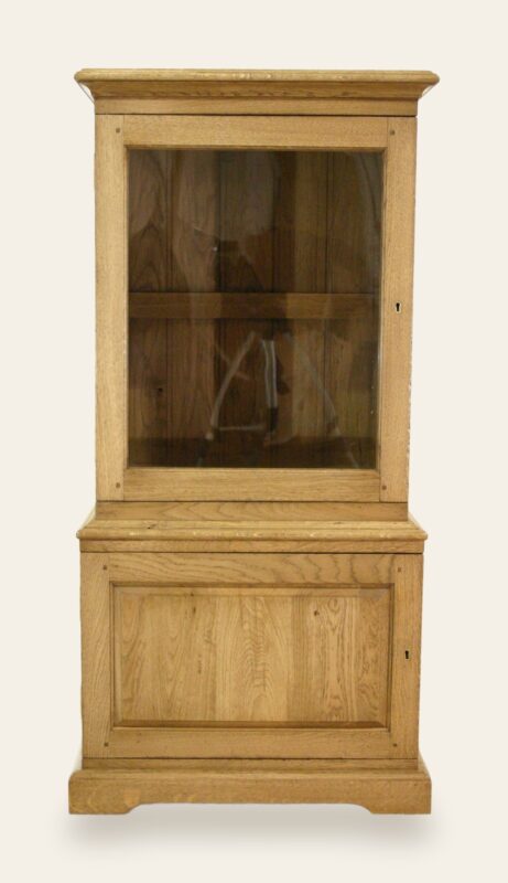 Single glazed cabinet, front view — handmade by Bryn Hall in Suffolk
