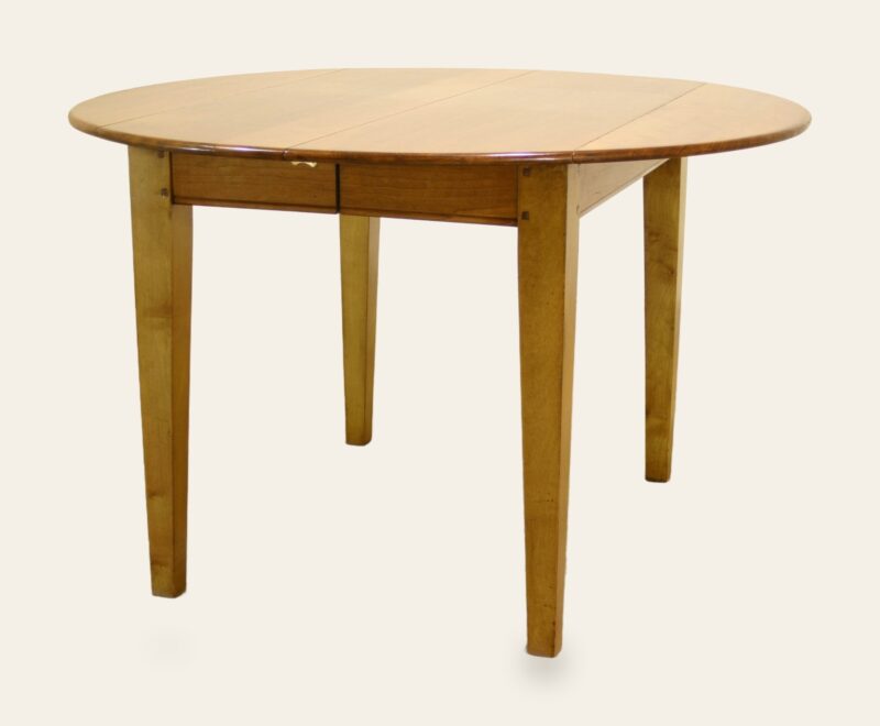 Sussex table closed drop leaves up — handmade by Bryn Hall in Suffolk