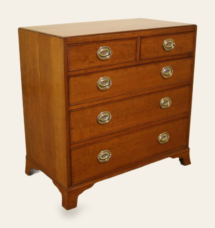 Tea caddy chest of drawers, angle view — handmade by Bryn Hall in Suffolk