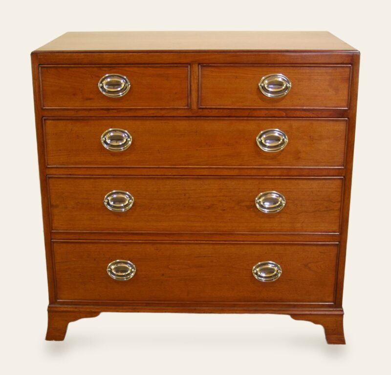 Tea caddy chest of drawers, front view — handmade by Bryn Hall in Suffolk