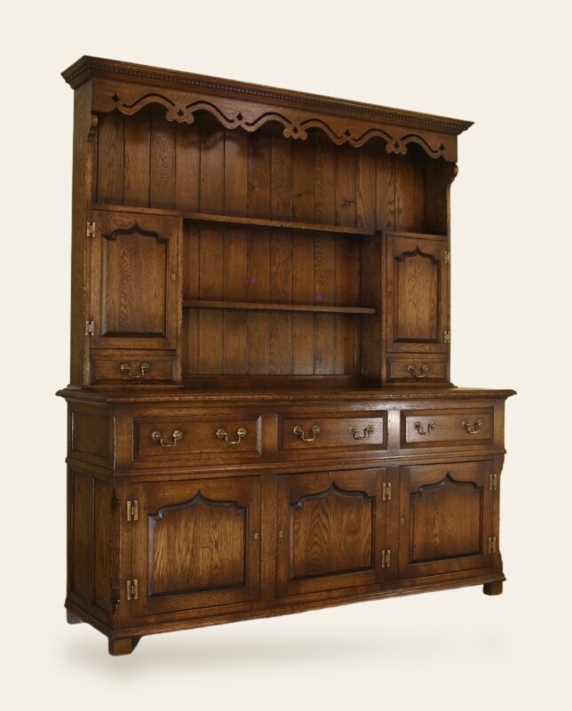 Three door dresser and rack 210, angle view — handmade by Bryn Hall in Suffolk