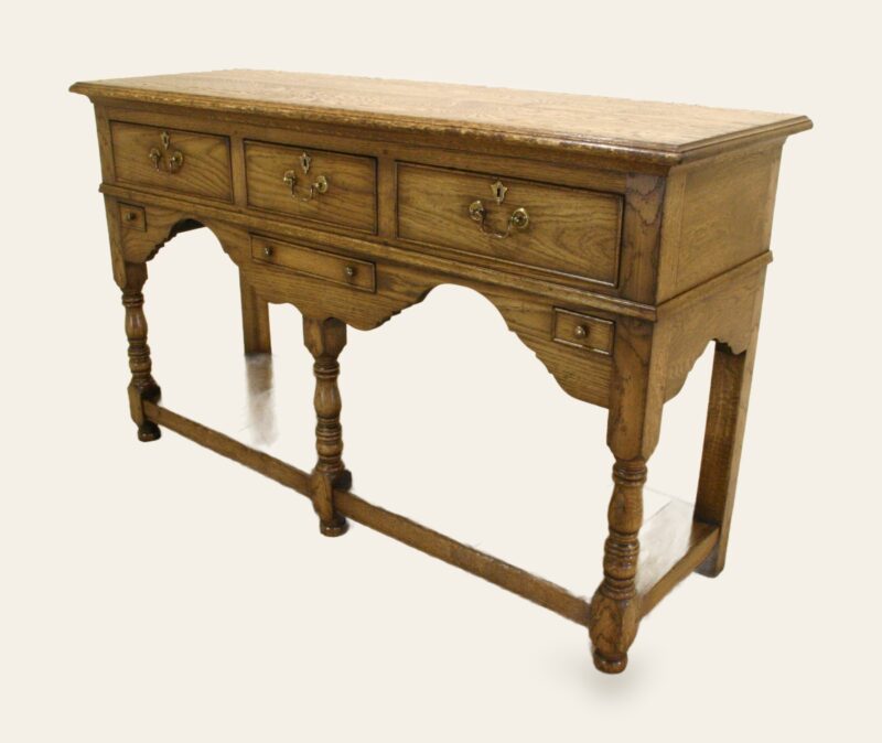 Three draw potboard base 127 side on view — handmade by Bryn Hall in Suffolk