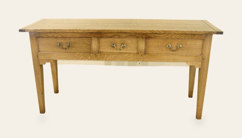 Three drawer server 137b, front view — handmade by Bryn Hall in Suffolk
