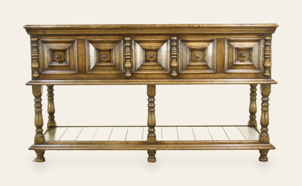 Three drawer sideboard 951, front view — handmade by Bryn Hall in Suffolk