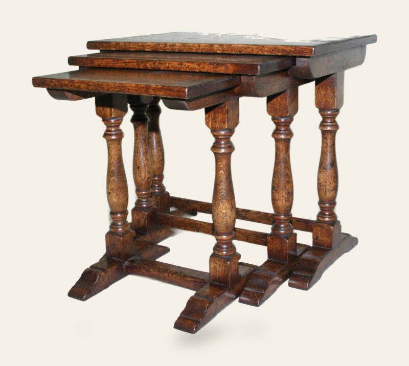 Trestle nest of table 721a open — handmade by Bryn Hall in Suffolk