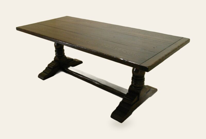 Turnd base refectory table 340 — handmade by Bryn Hall in Suffolk