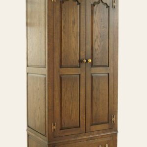 Two door no style carved wardrobe 931sp, angle view — handmade by Bryn Hall in Suffolk