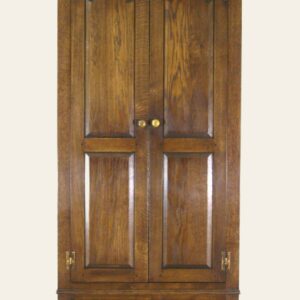 Two door no style carved wardrobe 931sp, front view — handmade by Bryn Hall in Suffolk