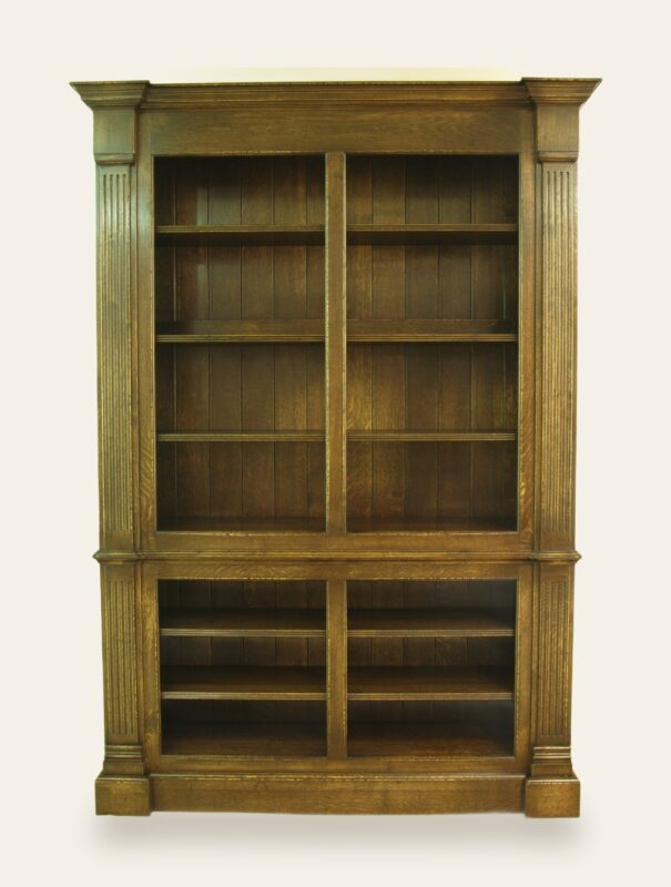 Victorian open bookcase 956, front view — handmade by Bryn Hall in Suffolk