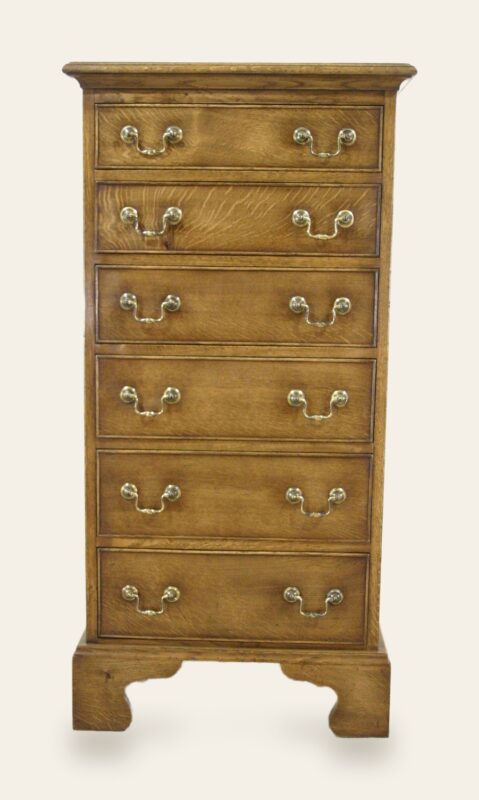 Wellington chest of drawers, front view — handmade by Bryn Hall in Suffolk