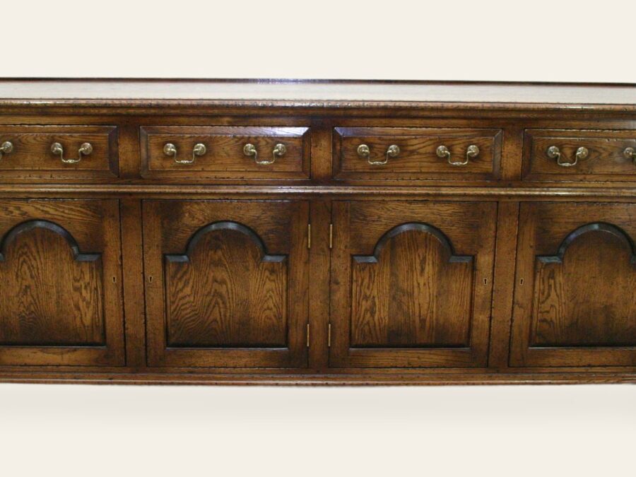 Welsh dresser base, front view — handmade by Bryn Hall in Suffolk