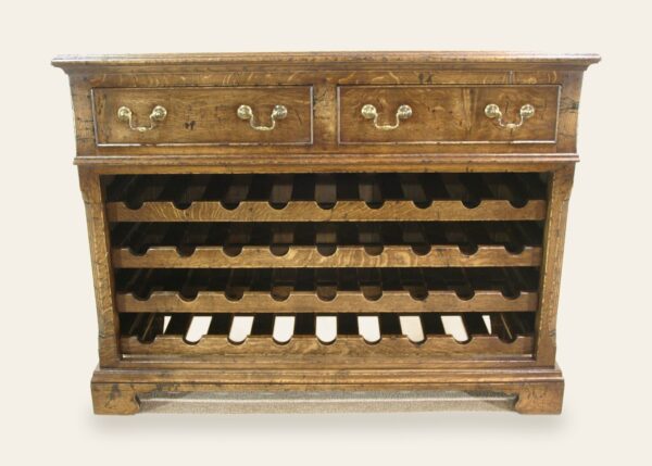 Wine rack two drawers, view 1 — handmade by Bryn Hall in Suffolk