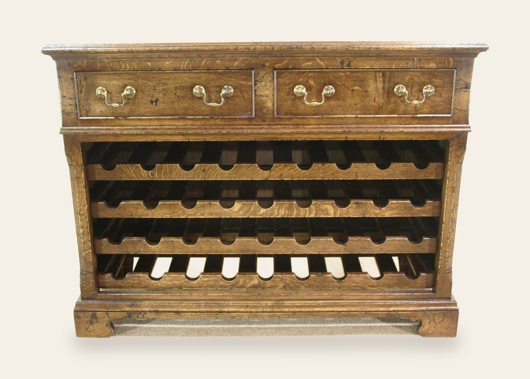 Wine rack two drawers, view 1 — handmade by Bryn Hall in Suffolk