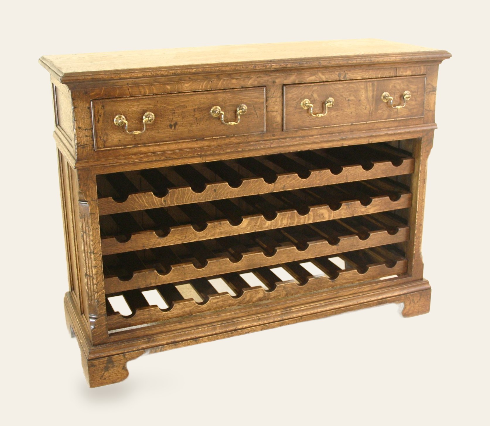 Wine rack two drawers, view 2 — handmade by Bryn Hall in Suffolk