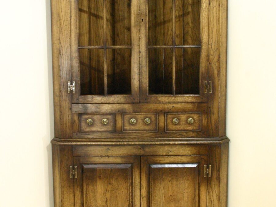 Double glazed corner cabinet 143 — handmade by Bryn Hall in Suffolk