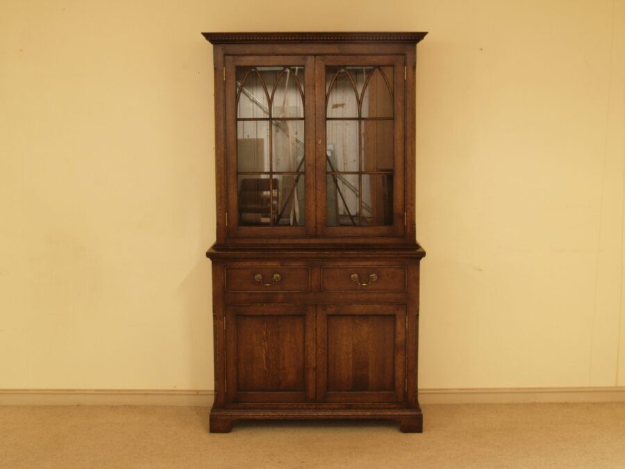 Glazed two door cabinet, front view — handmade by Bryn Hall in Suffolk