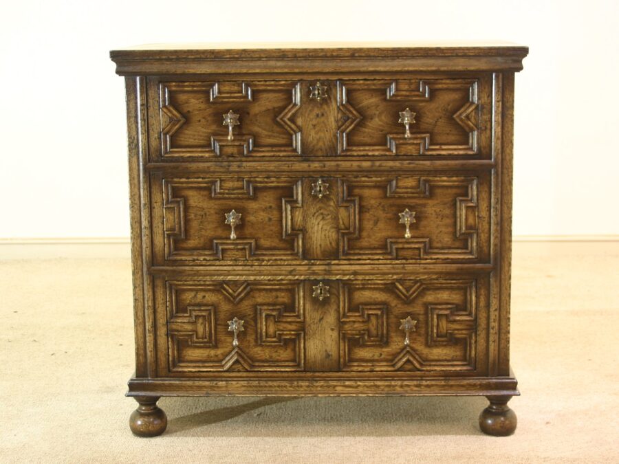 Moulded front chest of drawers 978, front view — handmade by Bryn Hall in Suffolk