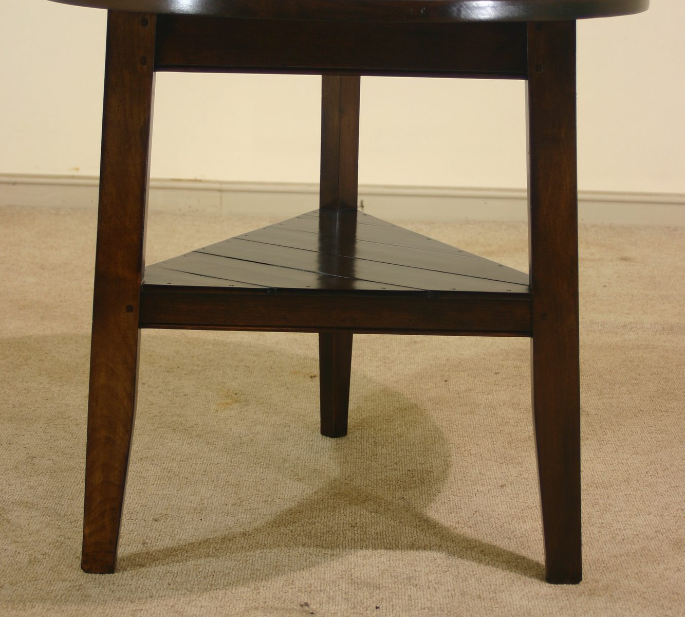 Cricket table cherry, view 1 — handmade by Bryn Hall in Suffolk