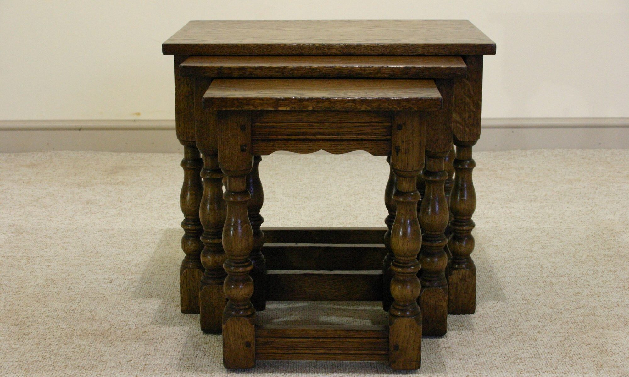 Nest of table 721 open — handmade by Bryn Hall in Suffolk