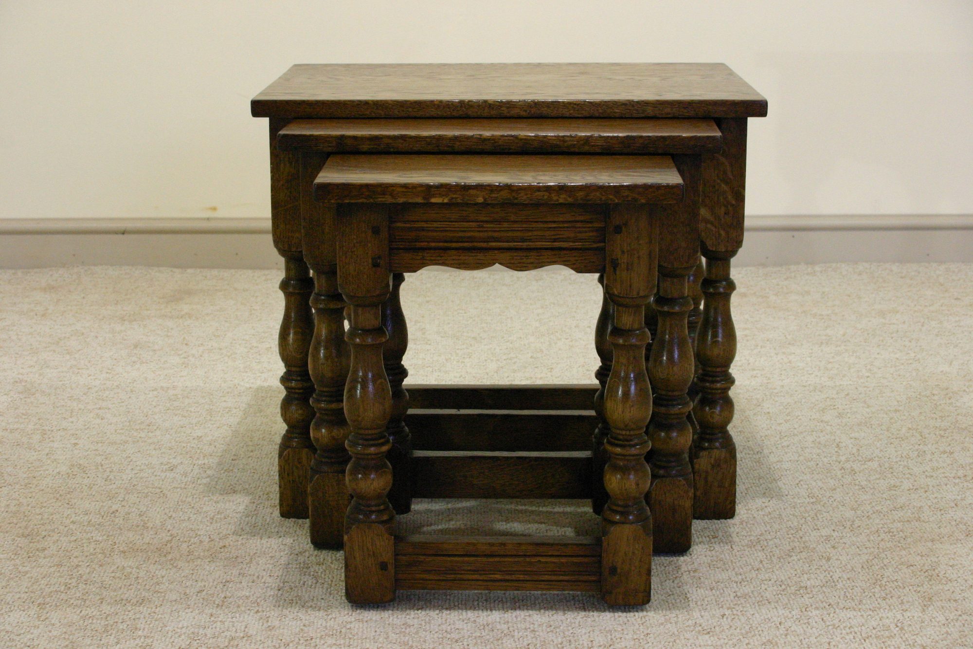 Nest of table 721 open — handmade by Bryn Hall in Suffolk