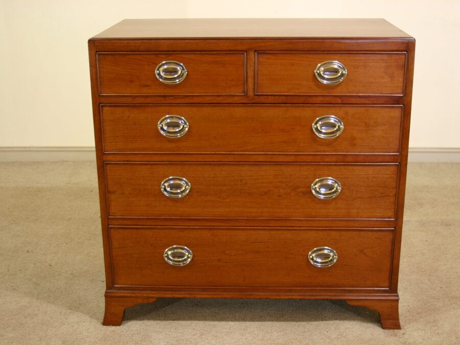 Tea caddy chest of drawers, front view — handmade by Bryn Hall in Suffolk