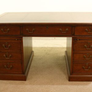 Pedestal desk 901 in cherry, front view — handmade by Bryn Hall in Suffolk