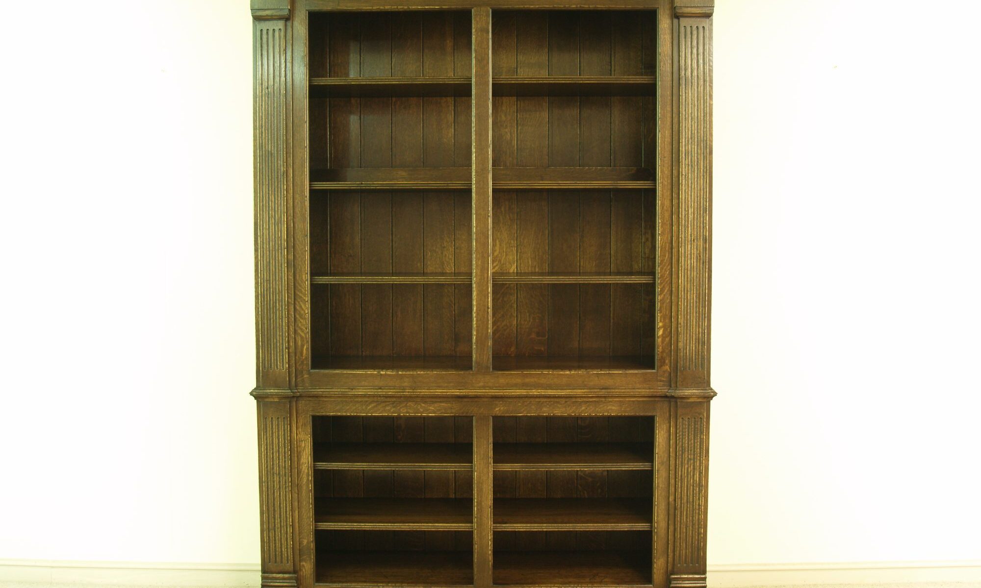 Victorian open bookcase 956, front view — handmade by Bryn Hall in Suffolk