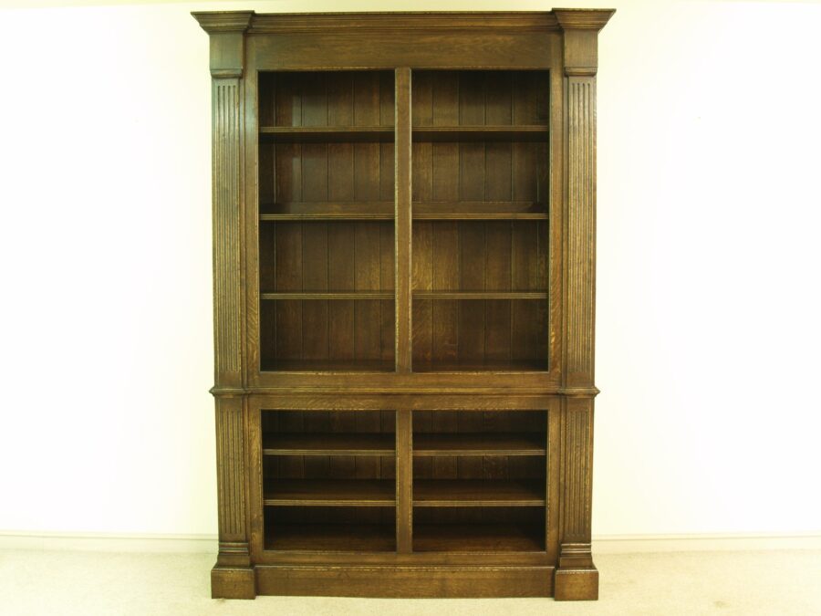 Victorian open bookcase 956, front view — handmade by Bryn Hall in Suffolk