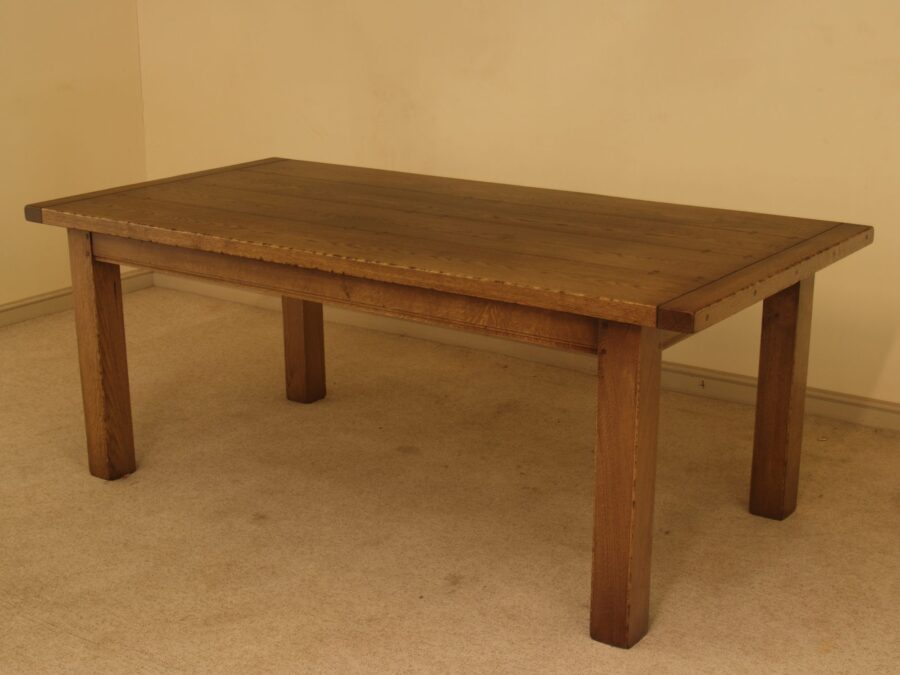 Oakamore table, angle view — handmade by Bryn Hall in Suffolk