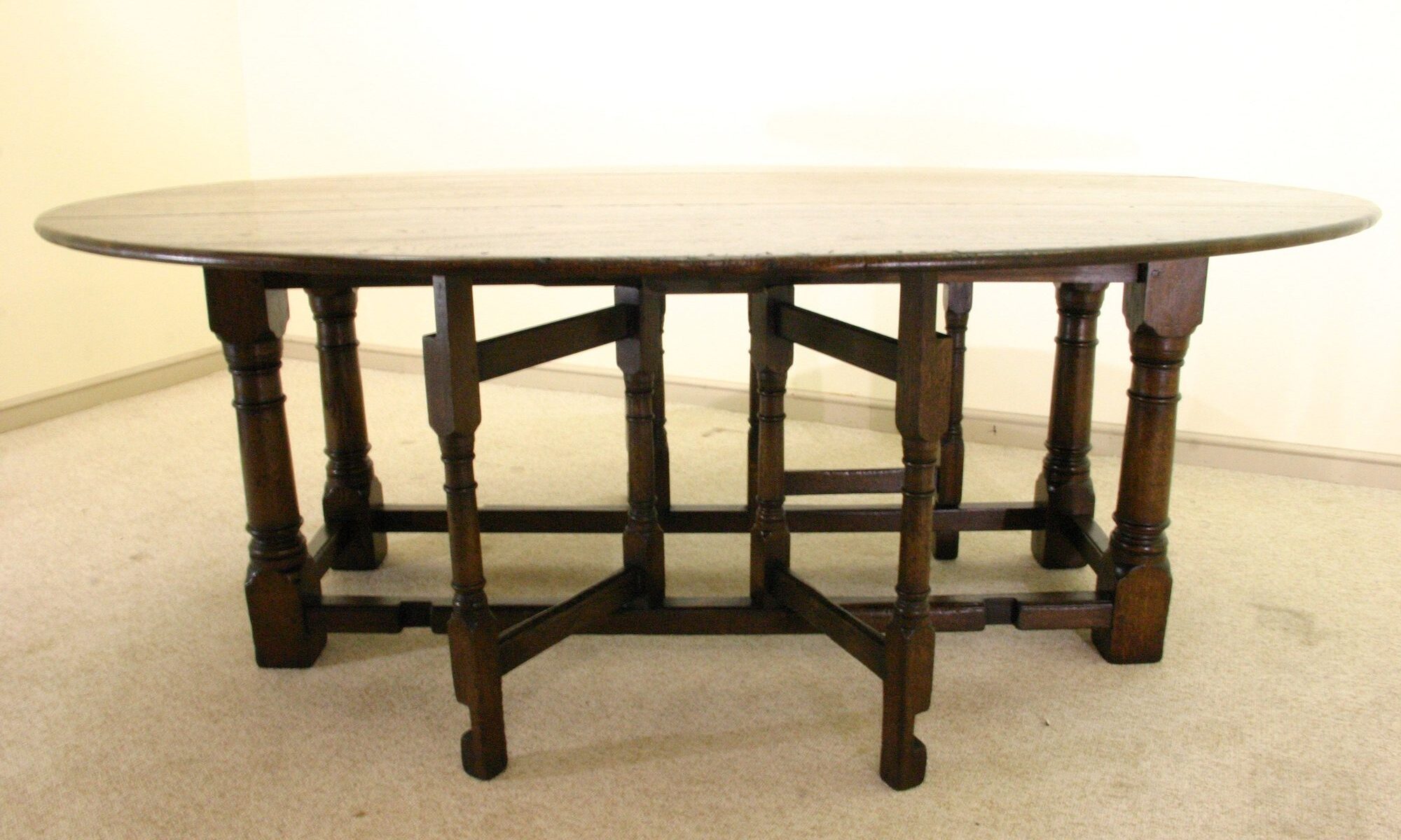 Oval gate leg table 307 — handmade by Bryn Hall in Suffolk