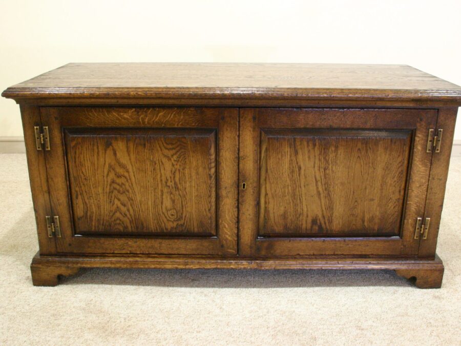 Tv stand, front view — handmade by Bryn Hall in Suffolk